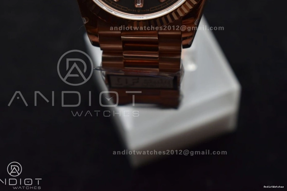 36 with DayDate Diamond 671 Weight) RG Steel (Gain vr3255 QF Dial President Best Square Original Bracelet on Grey V5 904L Edition 0408